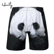 HMILY мужские пляжные шорты с 3D принтом панды, Шорты для плавания, мужские пляжные шорты размера плюс, полиэстер, одежда для серфинга, шорты для бега