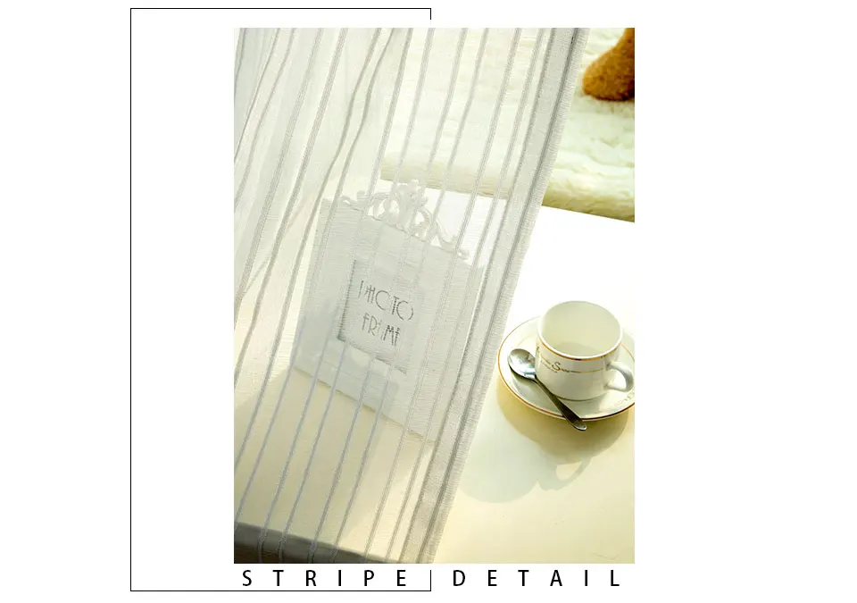 Элегантные современные тюлевые шторы для гостиной спальни белая полоса прозрачные короткие шторы для кухни оконные занавески жалюзи