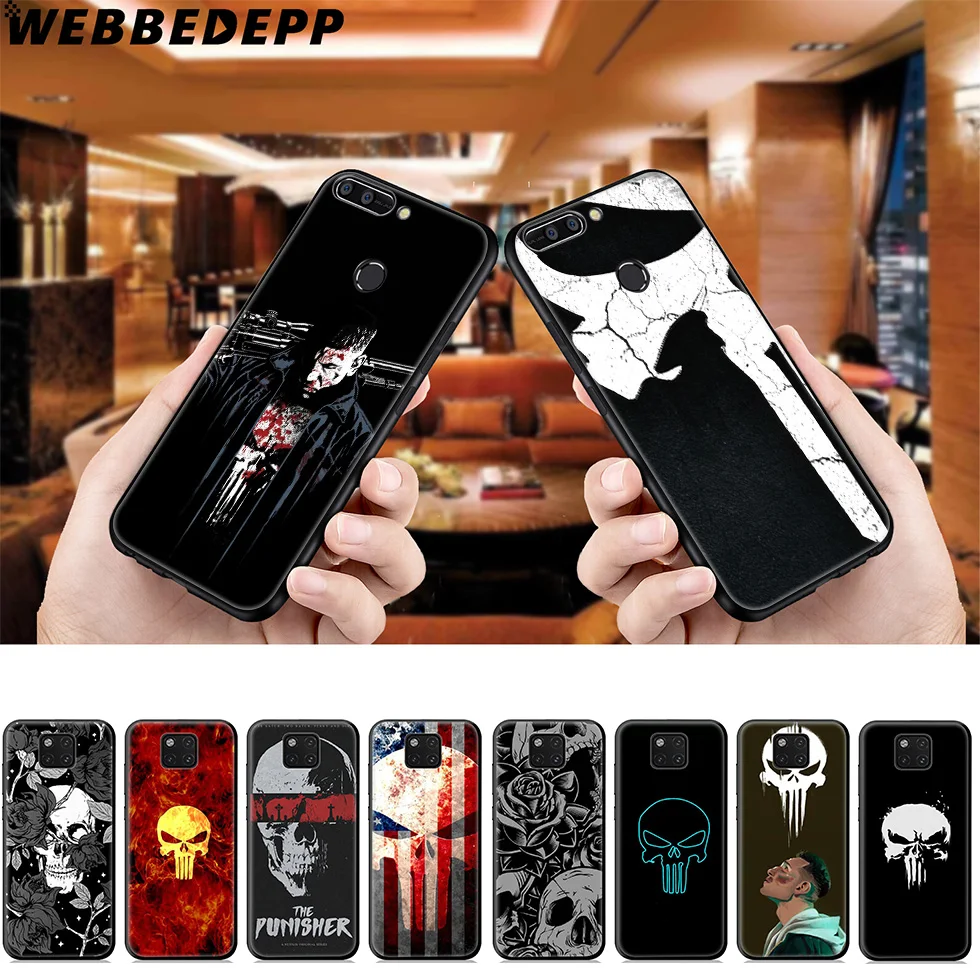 

Marvel The Punisher Skull Soft Case for Huawei Mate Honor 20 6A 7A 7C 7X 8 9 9X 10 View 20 10 Lite Pro Mate 30 20 Lite Pro