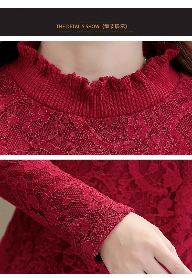 Милые мини-платья для зимы,, Женская Теплая Бархатная туника, кружевное платье, красное, черное, ажурное, вязаное крючком кружевное платье-туника, 1269
