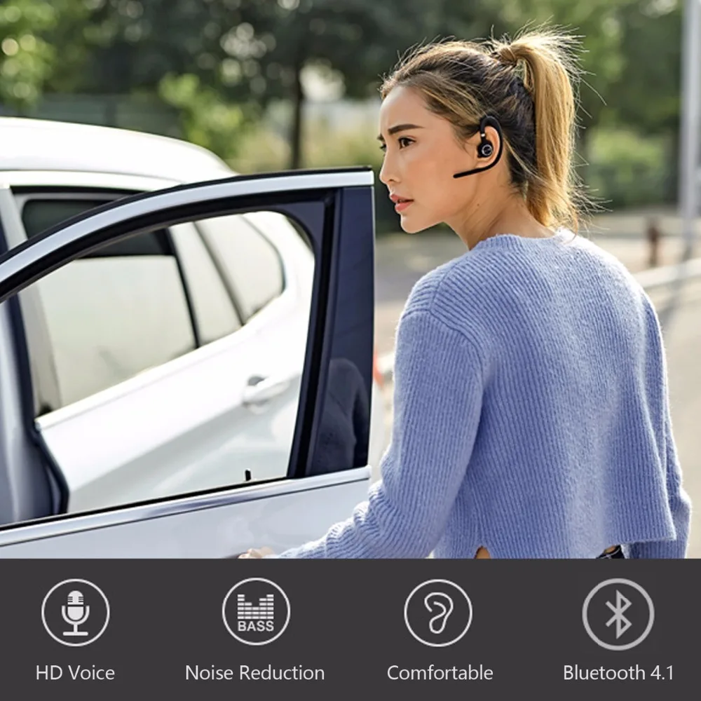 Wireless Headphone Bluetooth Headset Noise Canceling Earphone Stereo Earpiece For Android IOS Samsung iPhone LG Motorola Huawei