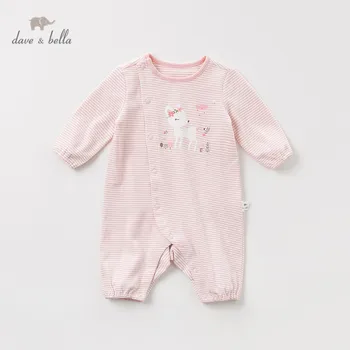 

DB12196 Dave bella new born baby girls fashion jumpsuits cute cartoon infant toddler clothes children autumn romper 1 piece
