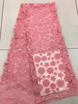 

Chiffon Lace Fabric, Pearls Fabric Lace For Dresses, Embroidered Lace Tulle 3D Flower Fabric