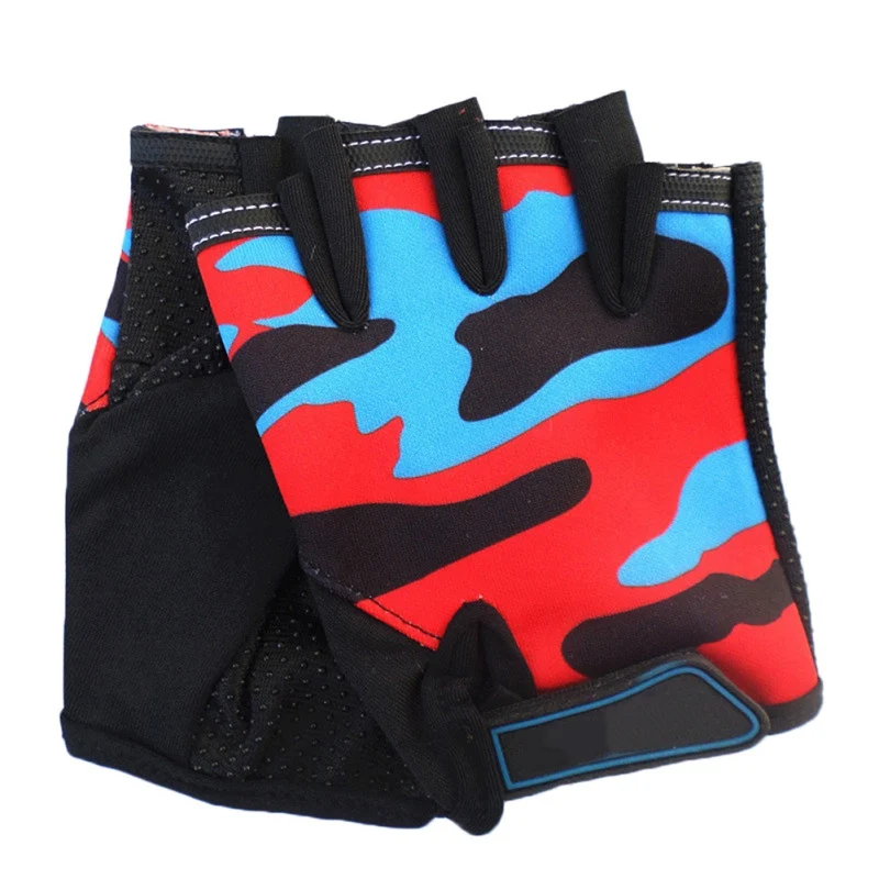 Детские велосипедные перчатки с открытыми пальцами, моющиеся, дышащие, высокоэластичные, Нескользящие, велосипедные перчатки, оборудование для езды, 4 цвета