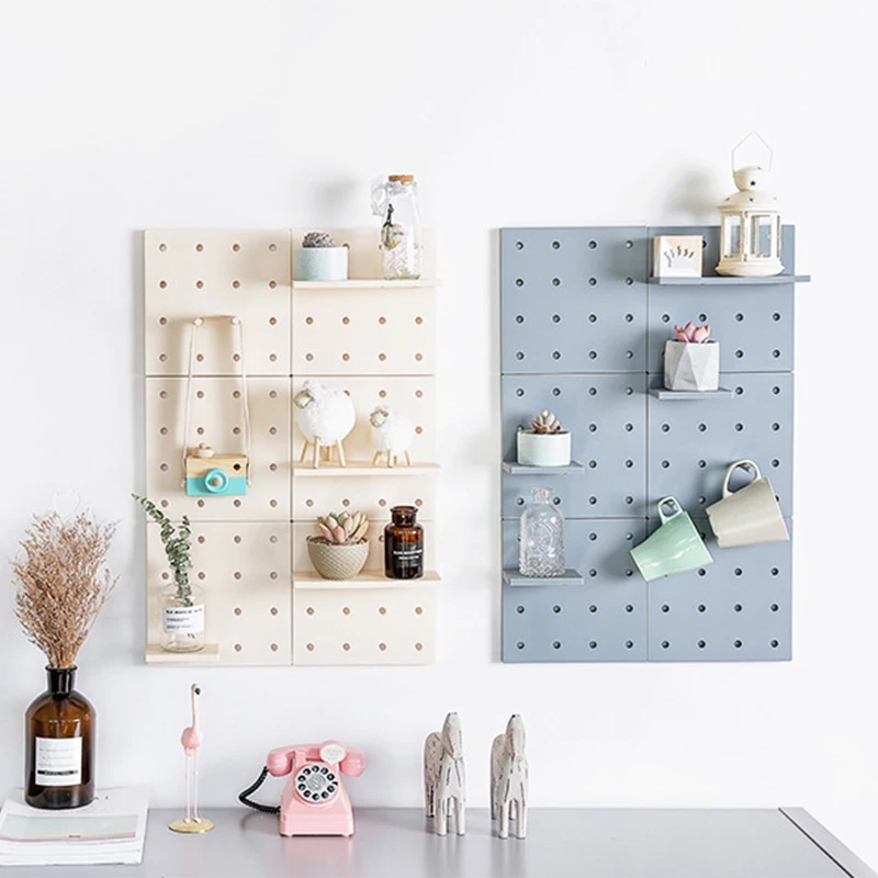 البلاستيك حفرة مجلس تخزين الرف DIY تصميم رف المطبخ الحمام المنظم أداة أشتات للمنزل تخزين حامل