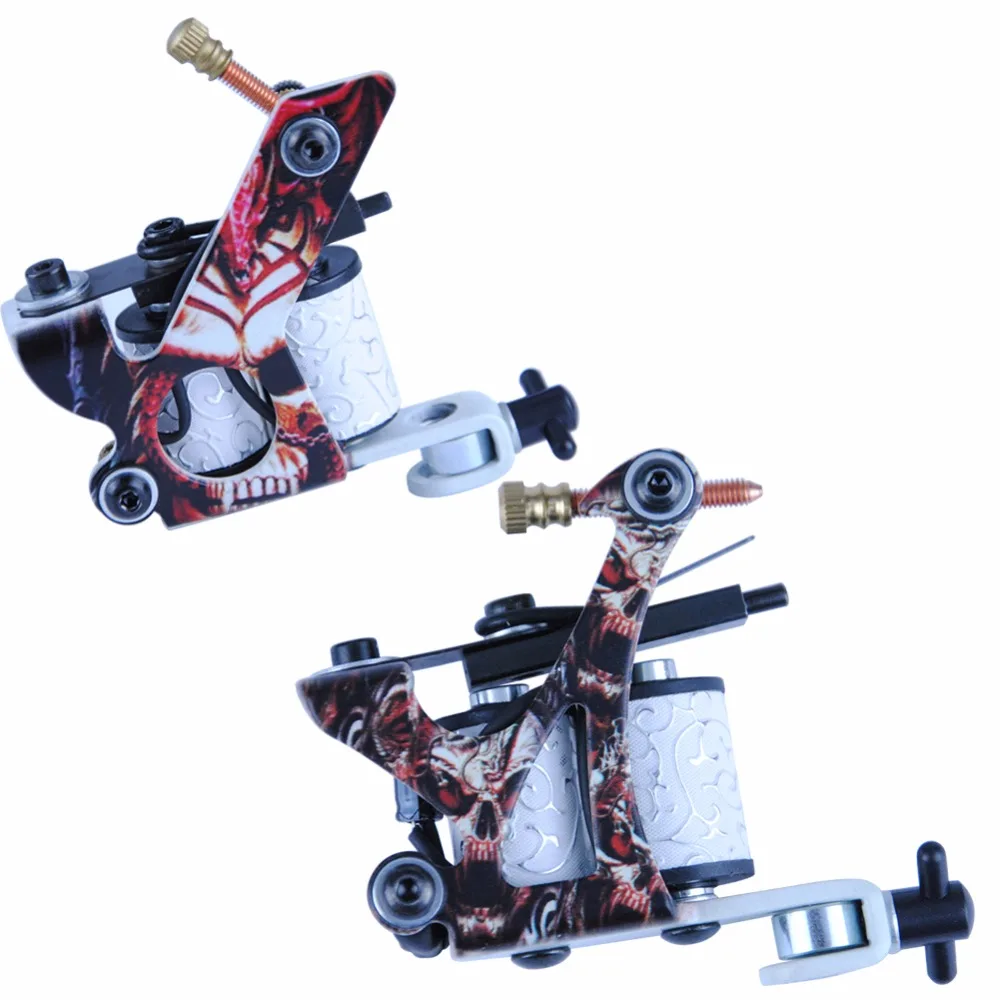 

2pc/lot Tattoo Gun Machines Liner Shader 10 Wrap Coils Tattoo Machine Set For Beginner Tattoo Supplies Permanent Makeup Tools