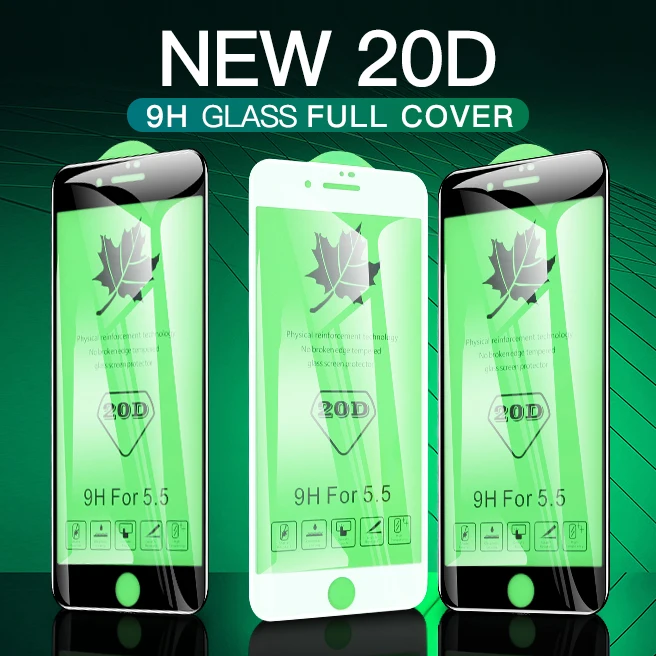 20D закаленное стекло с изогнутыми краями для iPhone 7 8 6 Plus X полная защита экрана 11 Pro