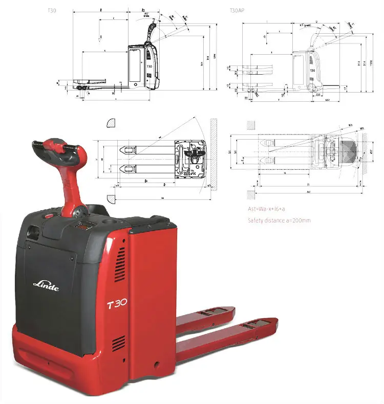 Linde Новый 3 т Электрический вилочный погрузчик 1158 серии T30 T30AP электротележка 3ton