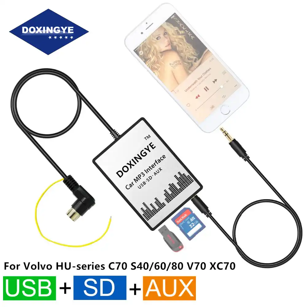 DOXINGYE, Автомобильный USB, SD AUX CD изменение адаптер цифровой музыки автомобилей Mp3 конвертер для Volvo hu-серия C70 S40/60/80 V70 Интерфейс - изображение