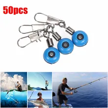 50 шт./упак. рыболовная леска на крючок Вертлюги хвостовик карабин замковое соединение морской Поплавковый стопор приманка S/M/L опционально