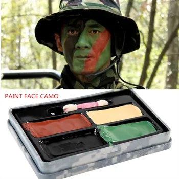 

Army Fans 4 Colors CS Field Simulate Face Paint Camouflage Greasepaint Makeup Body Oil for Outdoor Colored Drawing