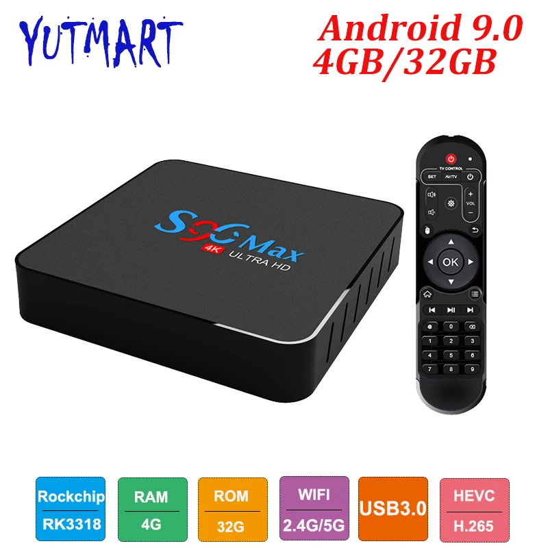 5 шт./лот S96 MAX 4 ГБ 32 Android 9 0 Smart TV BOX RK3318 receiver 4K Dual Wifi BT медиаплеер игровой набор