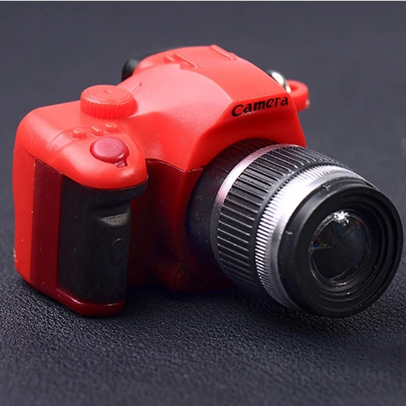 

1PC Fashion Keychains Hot Sale Cute Creative Camera Shape With Shutter Sound Key Ring Fancy Toy Car Decoration Accessories