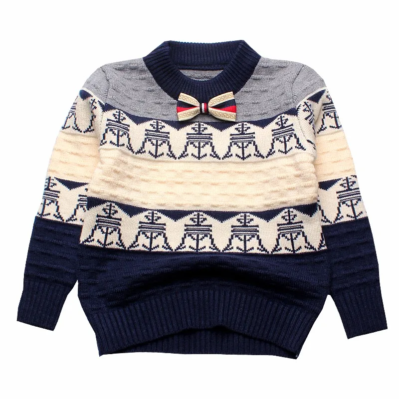 Модные детские свитера для мальчиков, лоскутные Хлопковые вязаные свитера для маленьких мальчиков, 2018 весенне-осенние вязаные