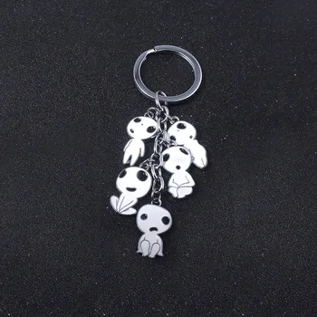 

Metal Japanese Anime Miyazaki Princess Mononoke Tree Elf Keychain Ring Toys For Children 2020 NEW Tree Elf Toys For Children