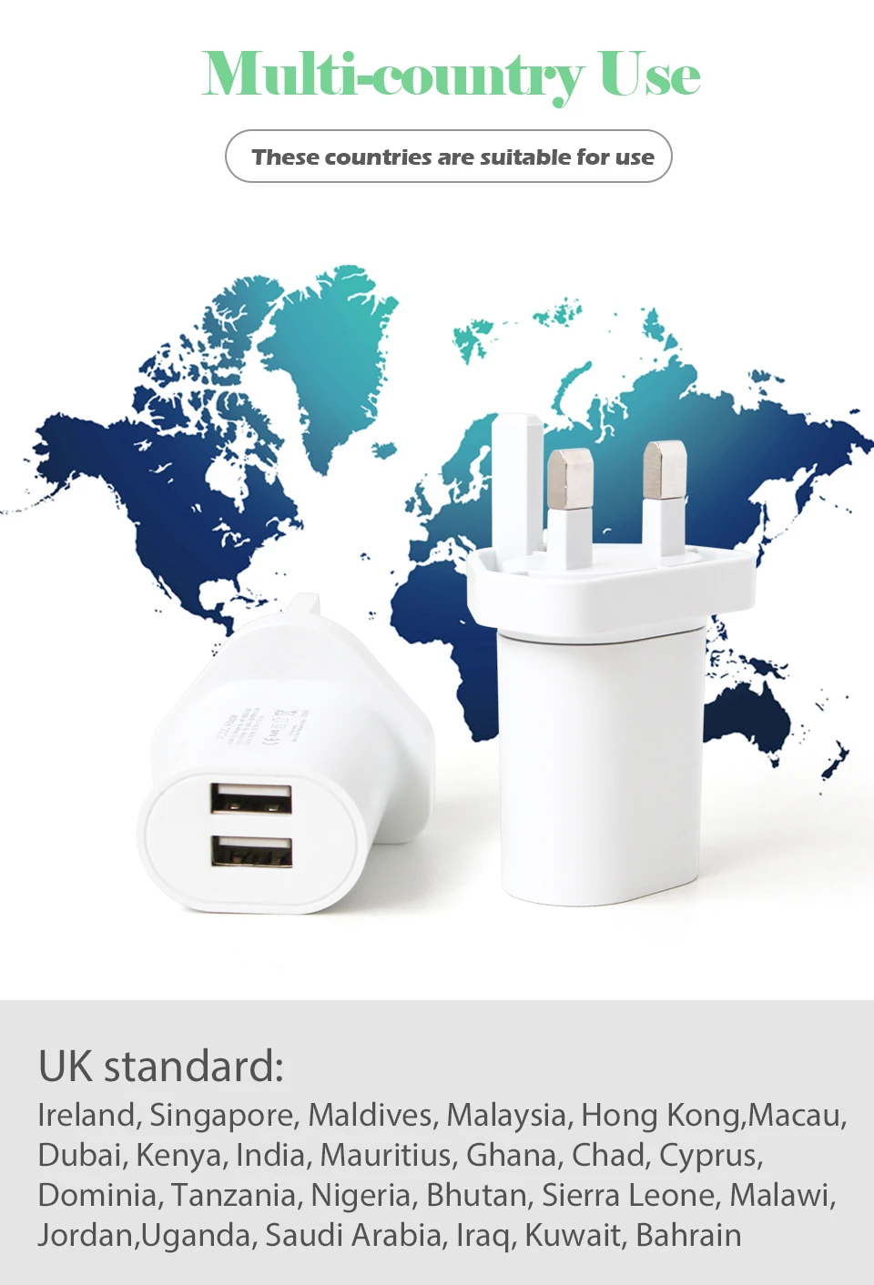 Three-Legged British Standard Conversion Plug Dual USB Mobile Phone Charging Head Hong Kong Macau UK Dubai Abroad Travel Socket (5)