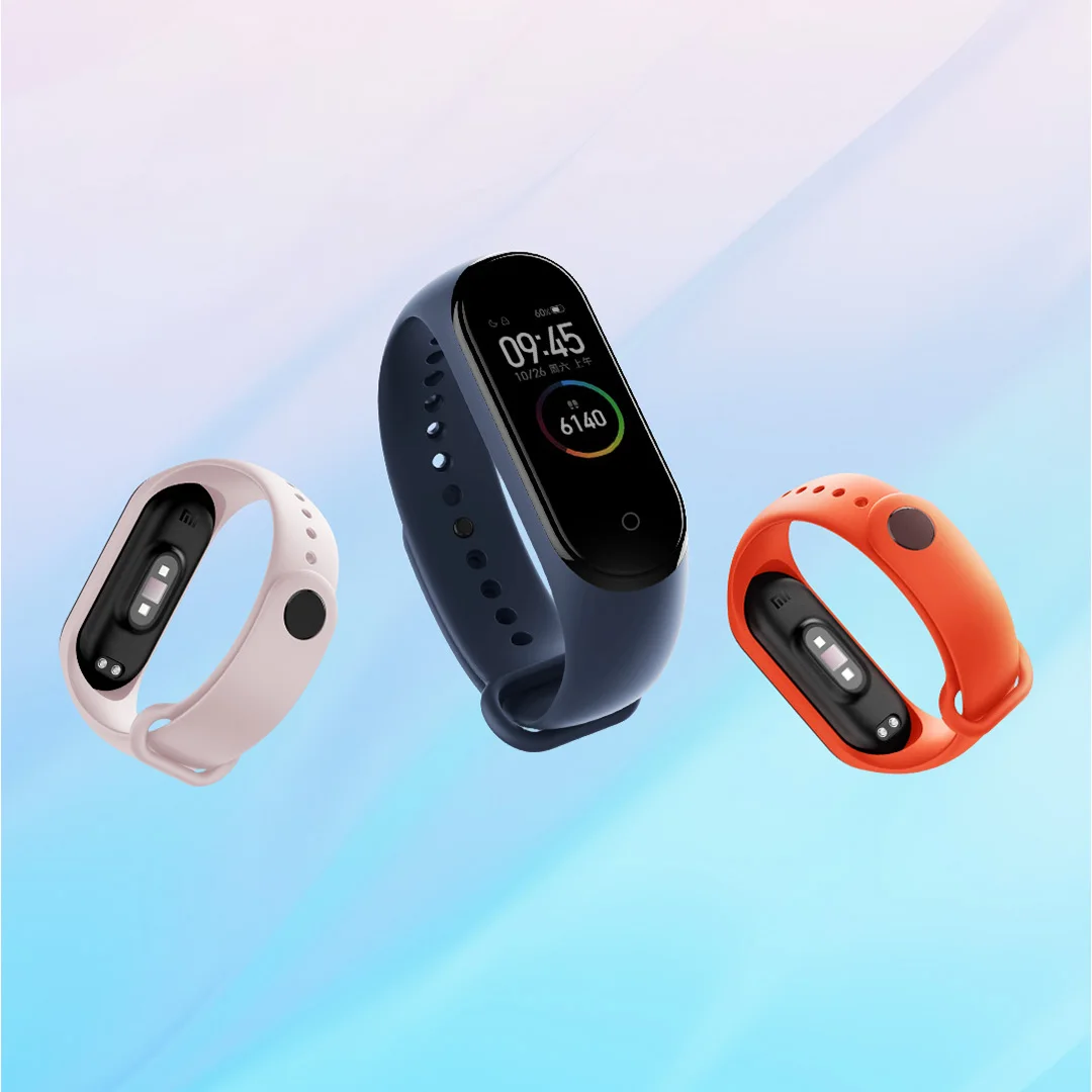 Оригинальный ремешок на запястье Xiaomi Mi Band 4 NFC из ТПУ Черный Синий Оранжевый винно