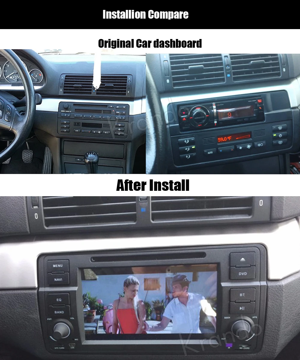 Excellent Krando Android 8.1 car radio gps dvd player android navigation multimedia for bmw e46 m3 rover 75 ZT MG 1998-2005 WIFI 3G DAB+ 2