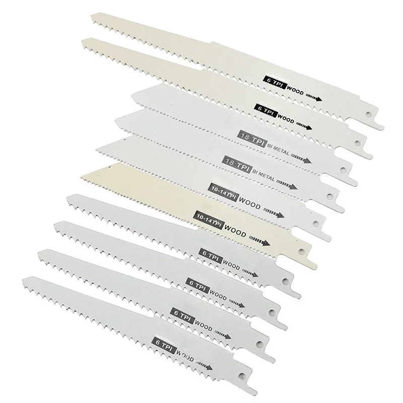 New 10pcs Reciprocating Saw Blades Carbide Woodworking Tool Metal Cutting Power Tools Accessories