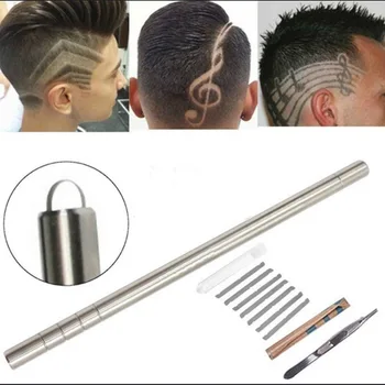 

10 in 1 Set Multifunctional Hair Styling Eyebrows Beards Pen Engraving Pen +Dedicated Blades+Stainless Steel Tweezers