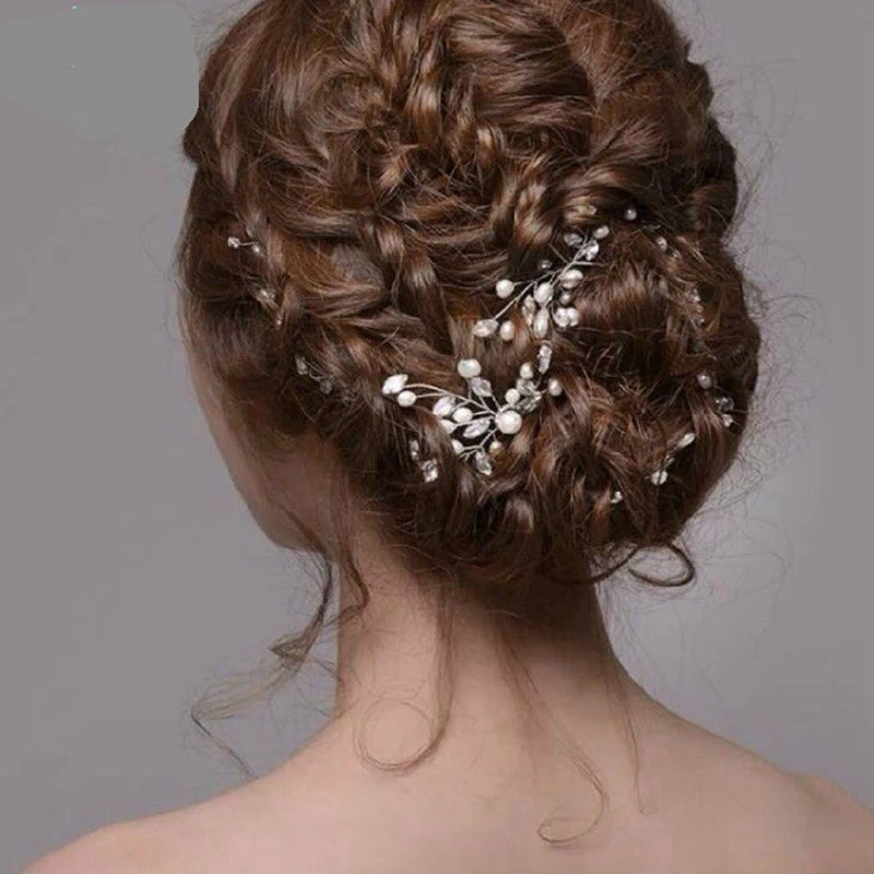 Свадебные веточки Стразы искусственный жемчуг расческа для волос заколка тиара аксессуары для волос 8 см x 10,5 см