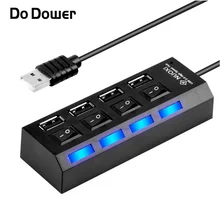 Doer 4 Порты и разъёмы usb-хаб с Мощность на переключатель включения/выключения расширитель несколько конвертер адаптер для ноутбука MacBook PC Тетрадь ноутбук сплиттер