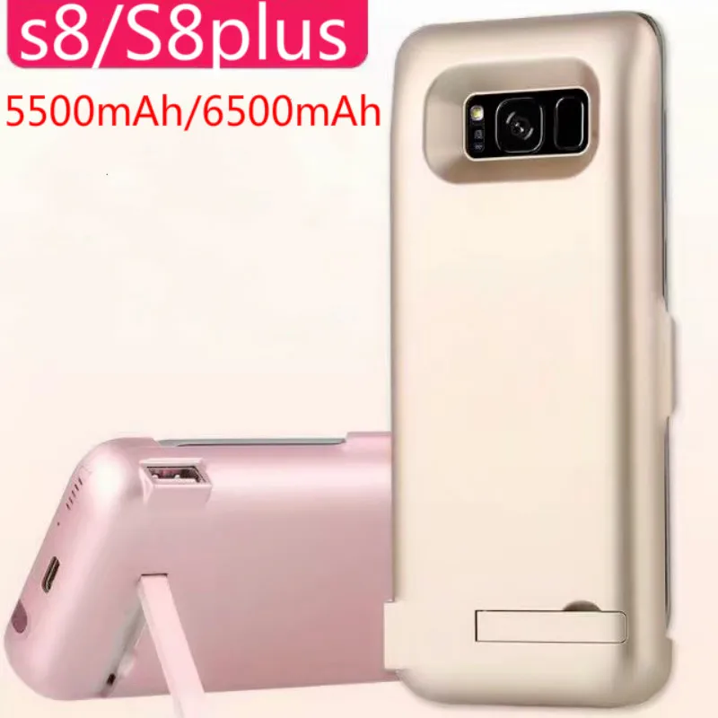 5500/6500 мАч задняя крышка с зажимом для Samsung Galaxy S8 Plus чехол питанием Чехлы