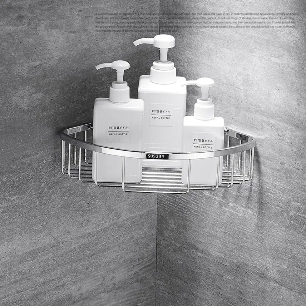 Настенный Душ Caddy ванная комната 304 нержавеющая сталь треугольная полка для ванной мыло Корзина Туалет мыльница держатель угловой провод