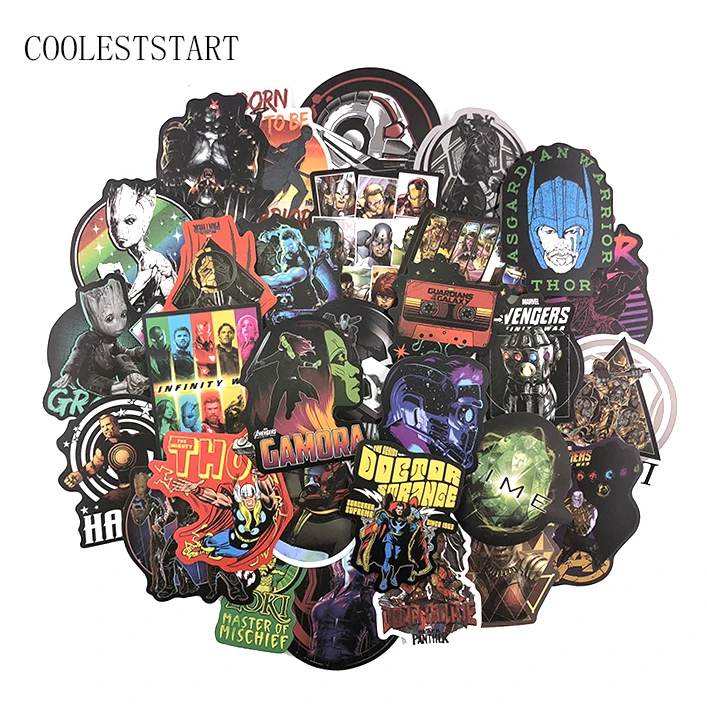 

54Pcs/Set AVENGERS Characters Graffiti Stickers For Laptop Suitcase Refrigerator Motorcycle Accessories Toy Style Sticker