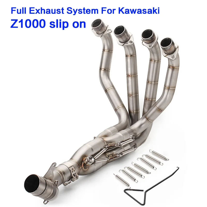 Z1000 полный Системы спереди трубы ссылку мотоцикл глушитель труба изменение для Kawasaki z1000 2010-1016 Спереди Трубы slip-On