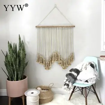 

2pc Tapestry Macrame Woven Wall Hanging Boho Chic Bohemian Home Geometric Art Decor Beautiful Apartment Dorm Room Decoration
