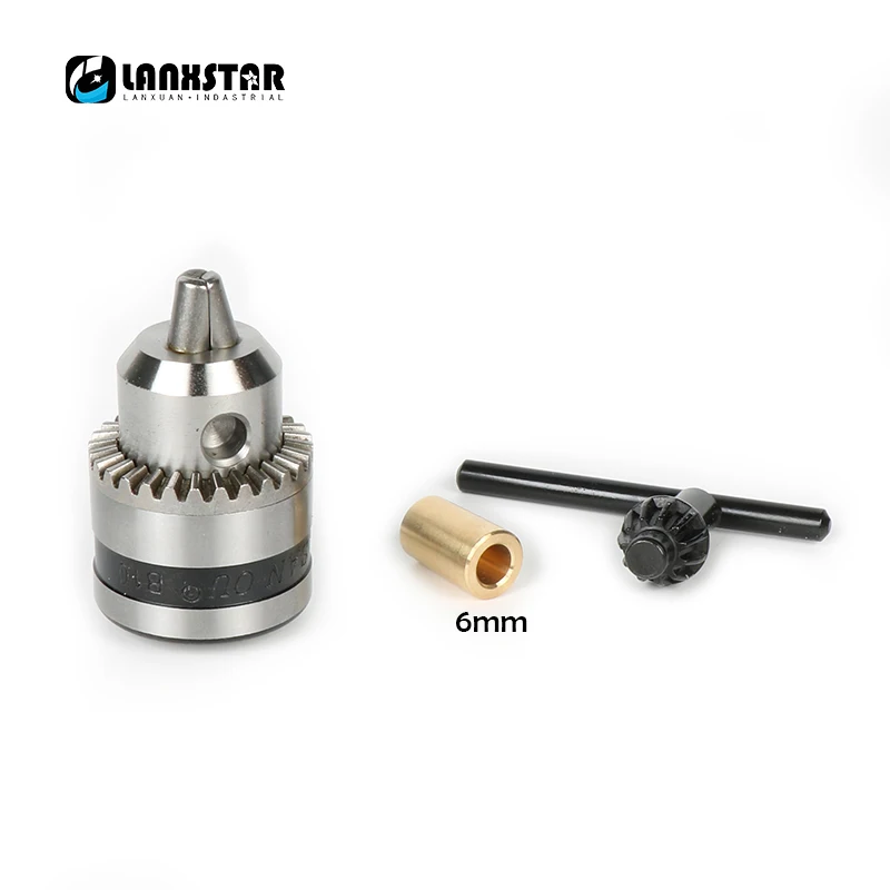 Lanxstar B10 Micro Motor Tapered Chuck With Casing And Motor Shaft3.17mm 4mm 5mm 6mm 6.35mm 7mm /8mm Power Tool Clamping 0.6-6mm - Цвет: B10 Chuck 6MM Sleeve