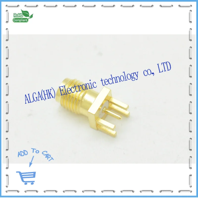 

SMA-KE outer screw hole SMA connector SMA female socket welding PCB board gilded legs and Free shipping.