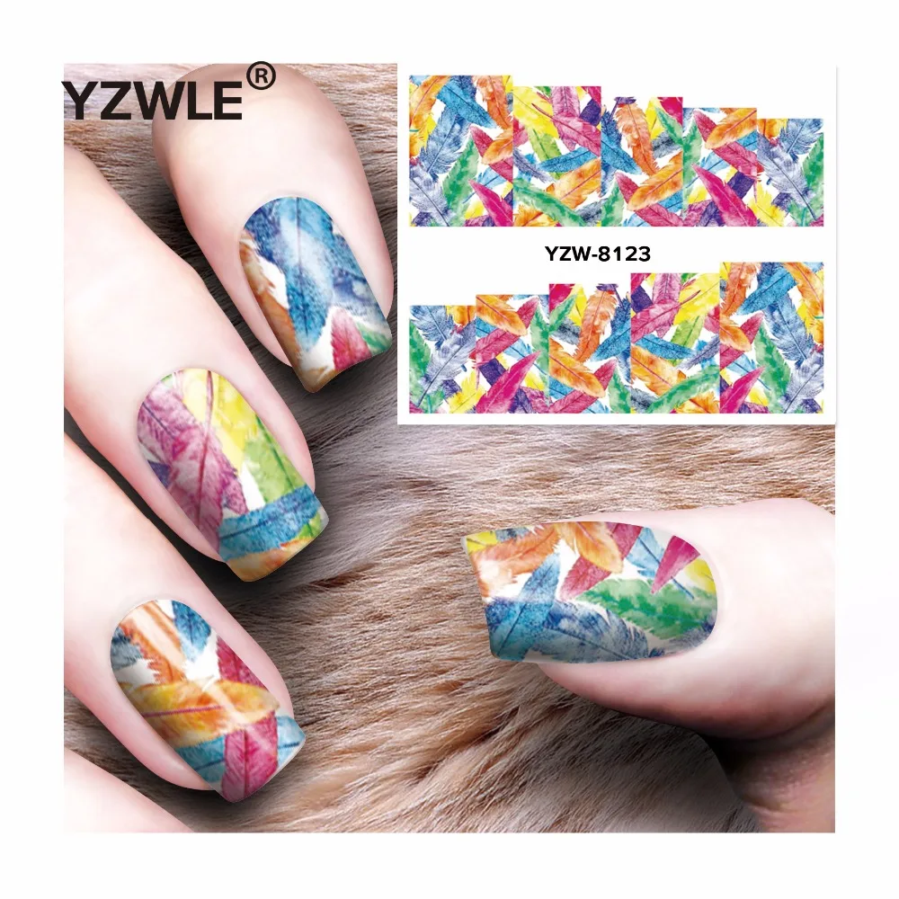 

YZWLE 1 Sheet DIY Decals Nails Art Water Transfer Printing Stickers Accessories For Manicure Salon YZW-8123