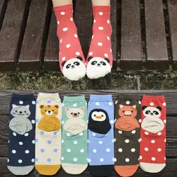 Новое поступление Смешные Носки для женщин высокие Дышащие хлопчатобумажные носки с рисунками животных 3D милые носочки Оптовая Продажа
