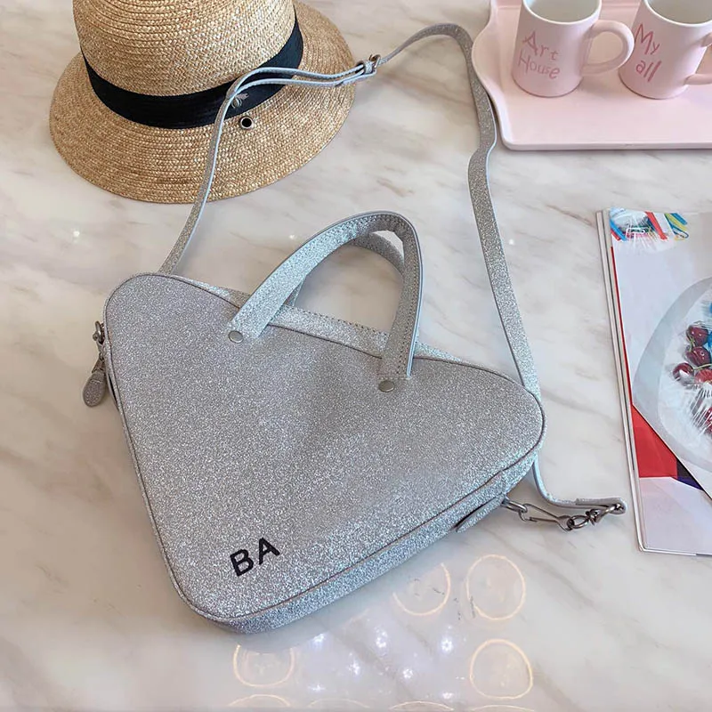 

2018 Sequins fashion bag women handbag triangle good quality logo bags bag new Women Luxury original shoulder crossbody bag