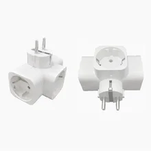 New European EU Plug Socket 1 to 3 Ways Splitter Plug Adapter Euro Russia Germany Korea Travel Power Adapter 4.8 Plug