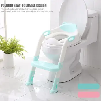 

2 Colors Baby Potty Training Seat Children's Potty Baby Toilet Seat With Adjustable Ladder Infant Toilet Training Folding Seat
