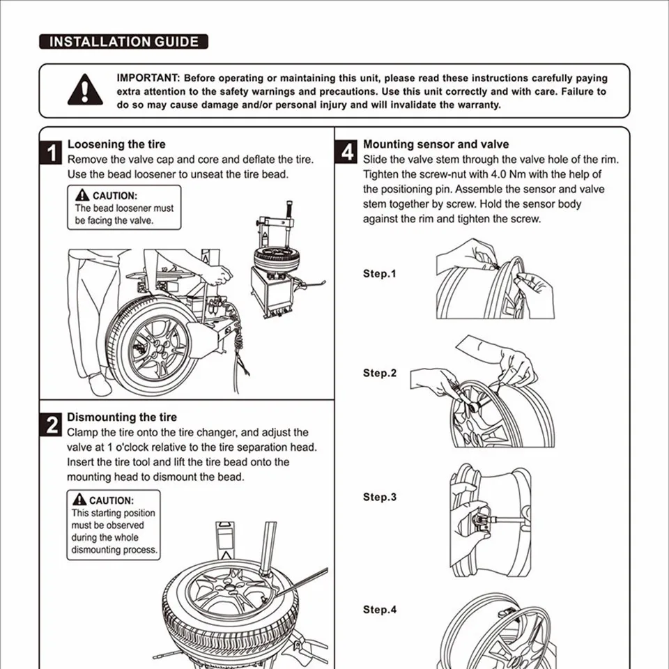 Autel 4 шт. 433/315 МГц TPMS сенсор диагностический инструмент mx-сенсор TPMS поддерживает программирование давления в шинах для OBD2 сканар