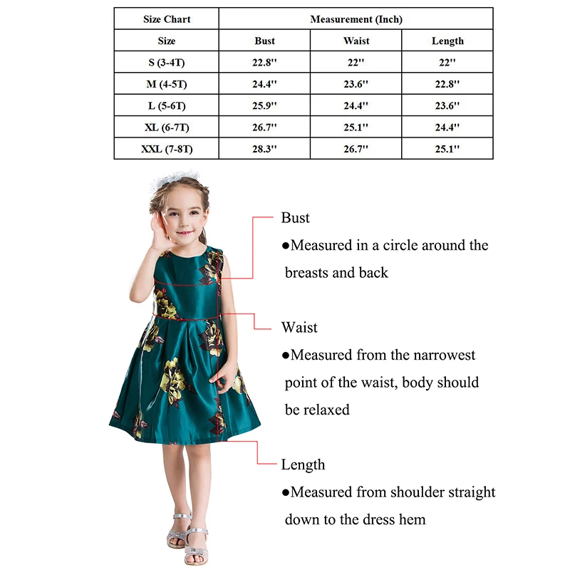 B&N Printed Floral Girls Dresses Summer Children's Dress Sleeveless Infantil Baby Party Dress For Girl Prom Dresses Girls 12