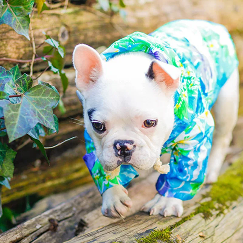 

Floral Summer Small Dog Pets Hoodies Shirts Sunscreen Clothes Beach Wear Cats Pets Clothing XS-XL
