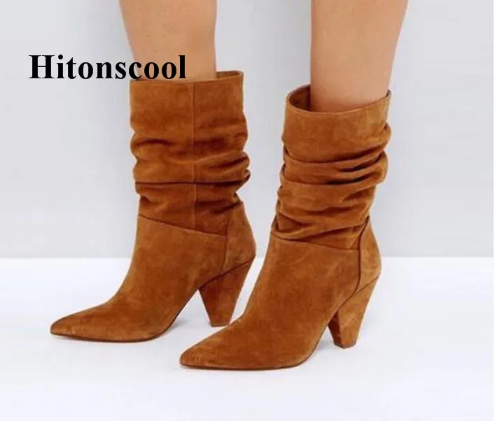 

2019 Spring Autumn Gladiator Boots Women Pointed Toe Sexy Spike Heel High Heels Ladies Fashion Pleated Shoes Woman Ankle Boots