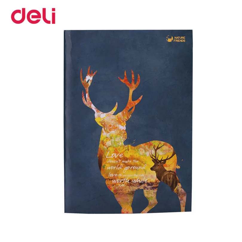 

Deli Cute animal Notebook Dreamy school supplies 60 sheets pattern lined notebook For Student notebooks writing 4 covers Notepad