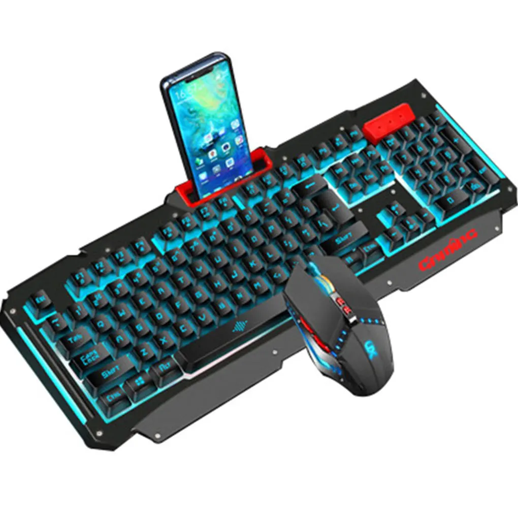 Новая Проводная Механическая игровая клавиатура мышь набор дополнительных светящихся металлических ключей эргономичные компьютерные принадлежности