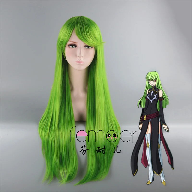 Зеленый парик ODE GEASS Lelouch of the мятеж C.C. Ролевая игра прямые длинные волосы для