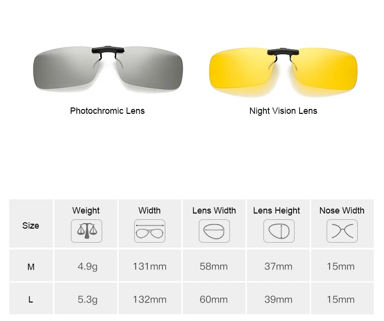 Fashion Men Clip on Polarized Night Fishing Driving Cycling Prescription Glasses with Yellow Polarizing Women Sunglasses