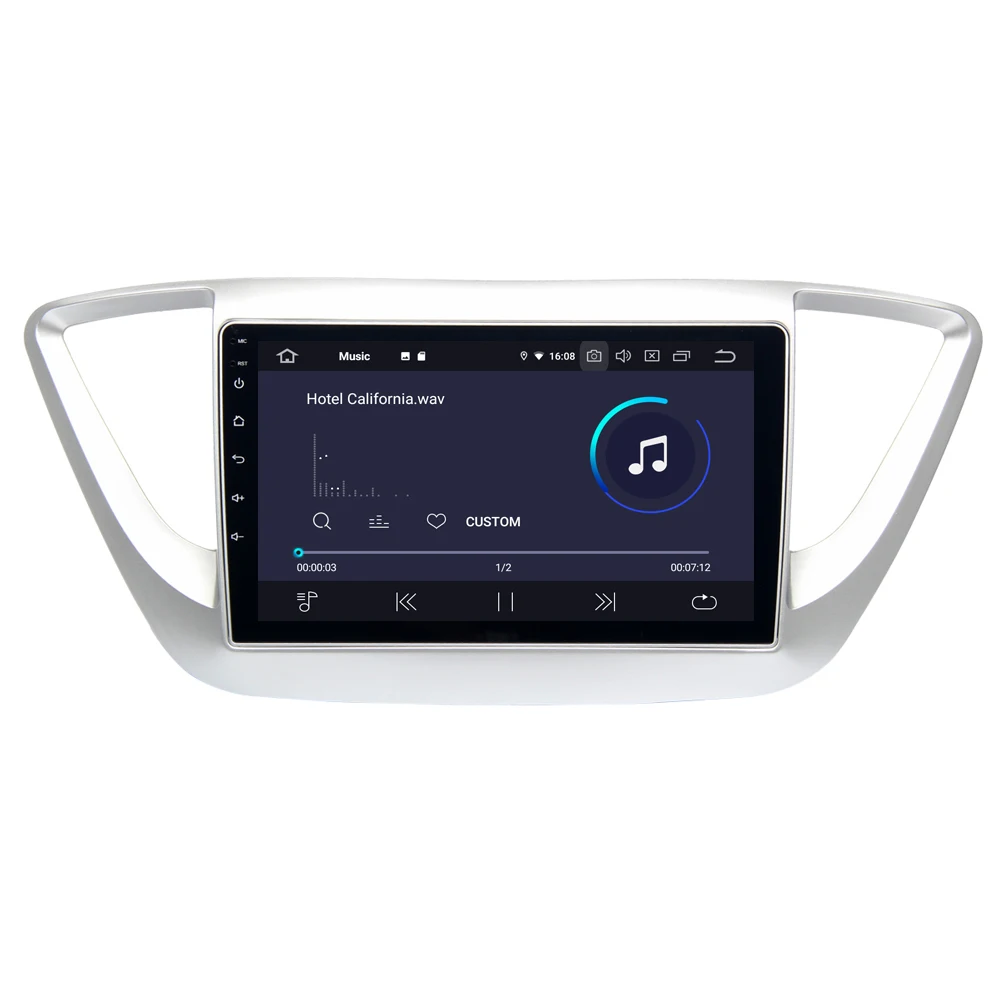 Cheap For Hyundai Verna Solaris 2017 Android 9.0 2G+16G Quad Core Autoradio Car Radio Stereo GPS Navigation Multimedia Player NO DVD 2