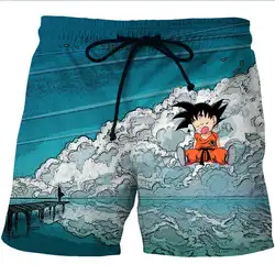 Harajuku летние для мужчин короткие пляжные быстросохнущая Dragon Ball шорты с принтом уличная хип хоп Короткие штаны Спорт Homme плюс размеры