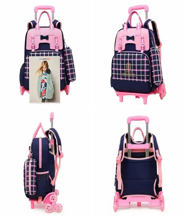Рюкзак-тележка для школы, сумки для девочек, детская сумка на колесиках, рюкзак-тележка для школы на колесиках, детские школьные рюкзаки на колесиках