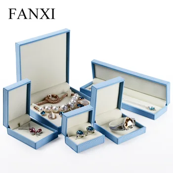 

FANXI Stylish Blue Jewelry Display Gift Box Ring Earring Bangle Bracelet Box Birthday for Wedding Storage Packaging Exhibitor